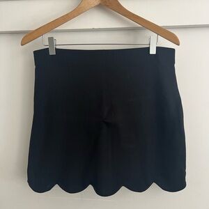 Top shop black stretchy mini skirt with scalloped hem